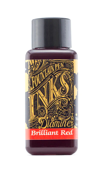 Diamine 30ml Fountain Pen Ink - Brilliant Red - Image 2