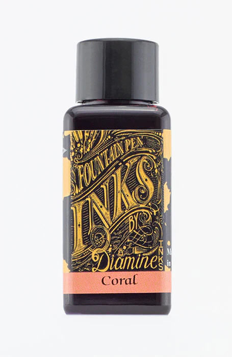 Diamine 30ml Fountain Pen Ink - Coral - Image 2