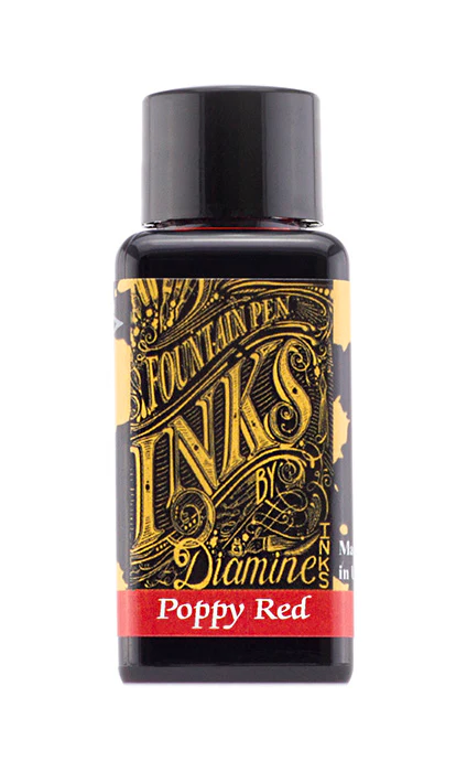 Diamine 30ml Fountain Pen Ink - Poppy Red - Image 2