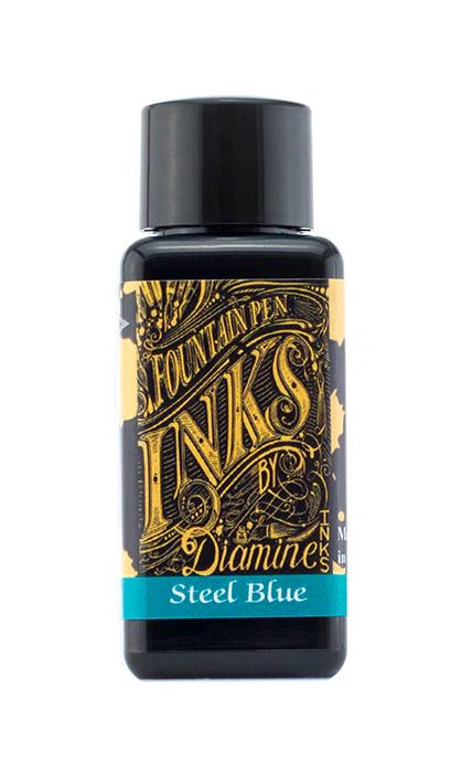 Diamine 30ml Fountain Pen Ink - Steel Blue - Image 2