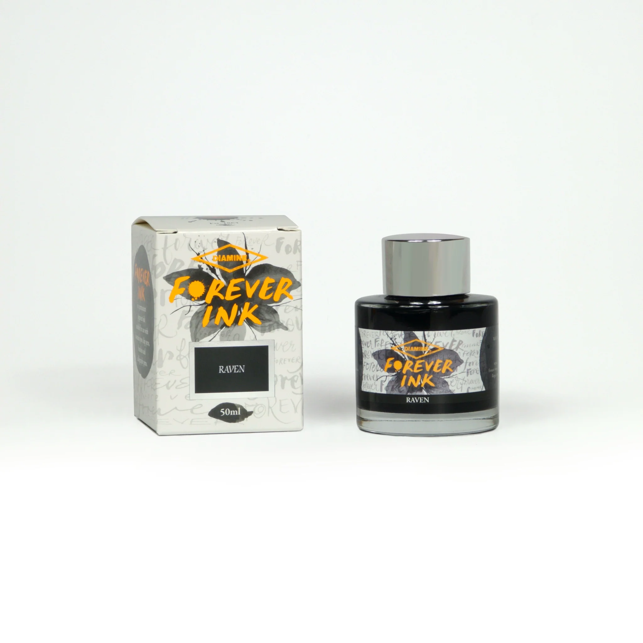 Diamine 50ml Forever Ink - Permanent Pigment Fountain Pen Ink - Raven - Image 2