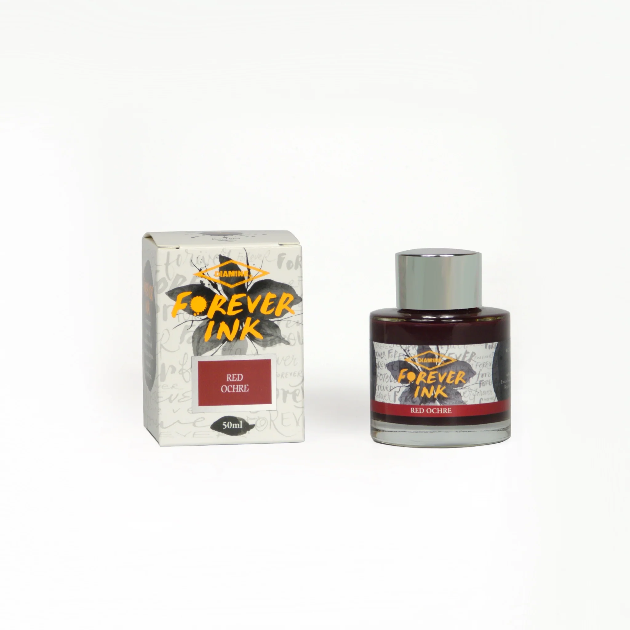 Diamine 50ml Forever Ink - Permanent Pigment Fountain Pen Ink - Red Ochre - Image 2
