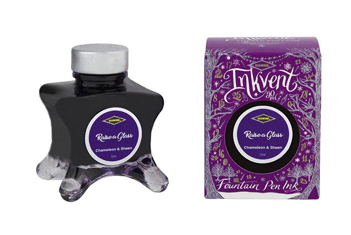 Diamine 50ml Inkvent Chameleon & Sheen Fountain Pen Ink - Raise a Glass - Image 2