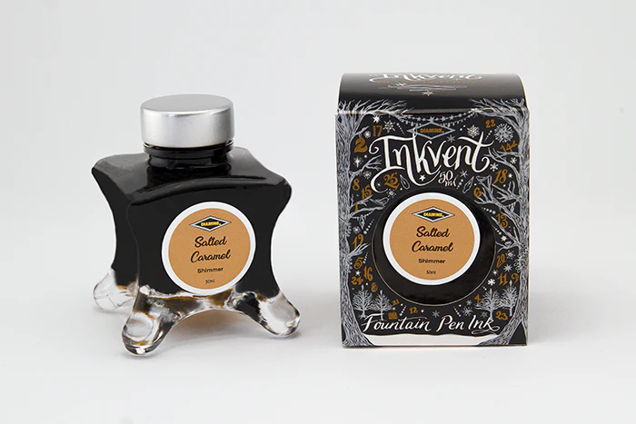 Diamine 50ml Inkvent Shimmer Fountain Pen Ink - Salted Caramel - Image 2