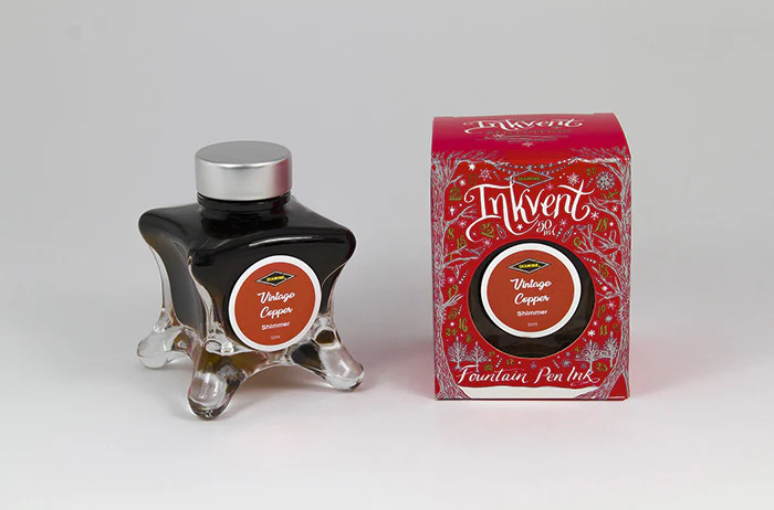 Diamine 50ml Inkvent Shimmer Fountain Pen Ink - Vintage Copper - Image 2