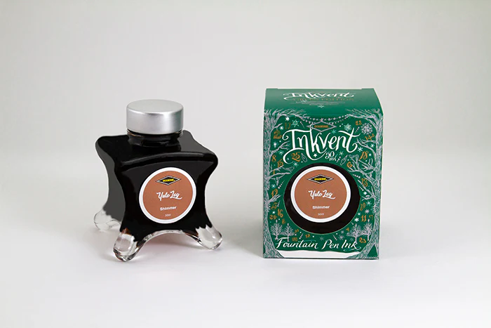 Diamine 50ml Inkvent Shimmer Fountain Pen Ink - Yule Log - Image 2