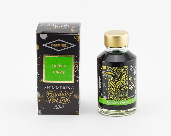 Diamine 50ml Shimmering Fountain Pen Ink - Golden Oasis - Image 2