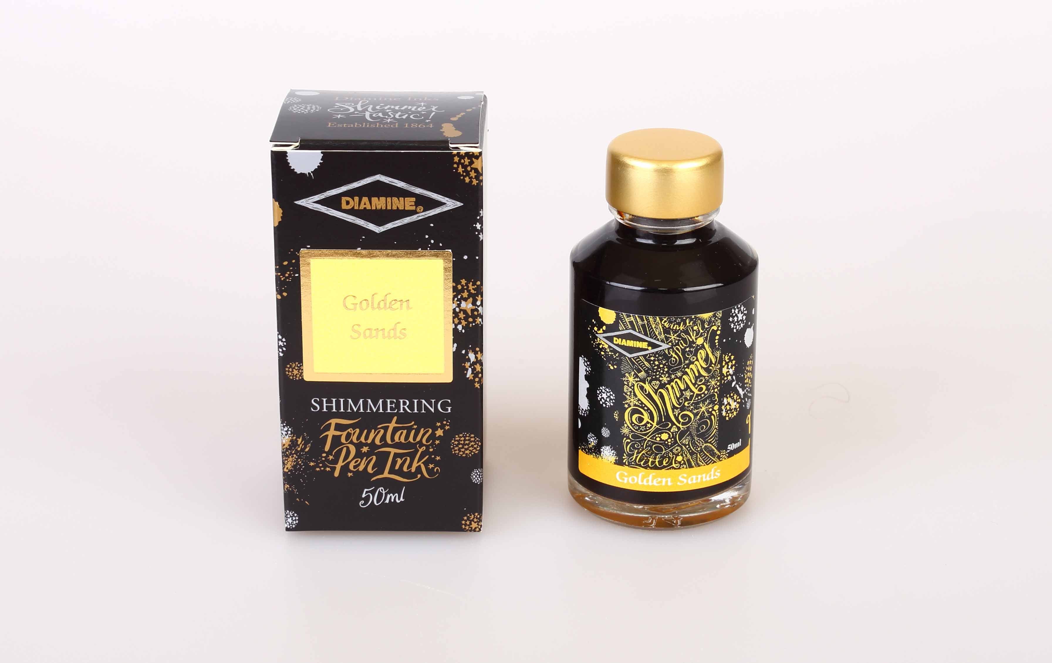 Diamine 50ml Shimmering Fountain Pen Ink - Golden Sands - Image 2