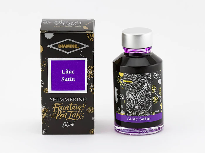 Diamine 50ml Shimmering Fountain Pen Ink - Lilac Satin - Image 2