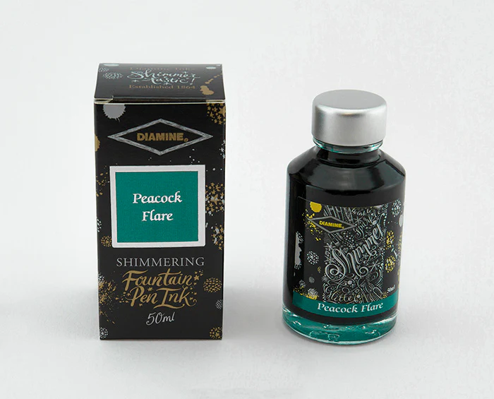 Diamine 50ml Shimmering Fountain Pen Ink - Peacock Flare - Image 2