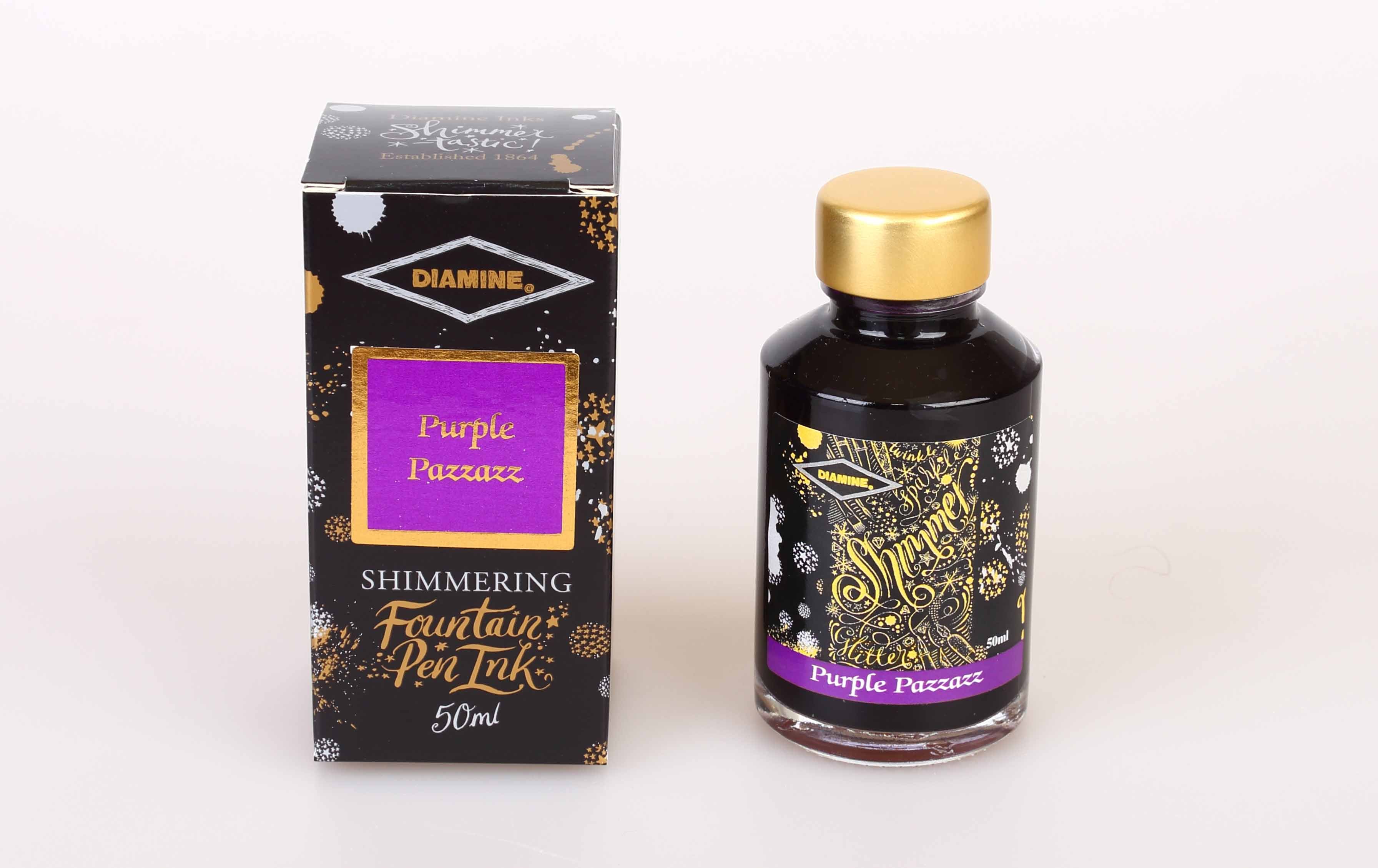 Diamine 50ml Shimmering Fountain Pen Ink - Purple Pazzazz - Image 2