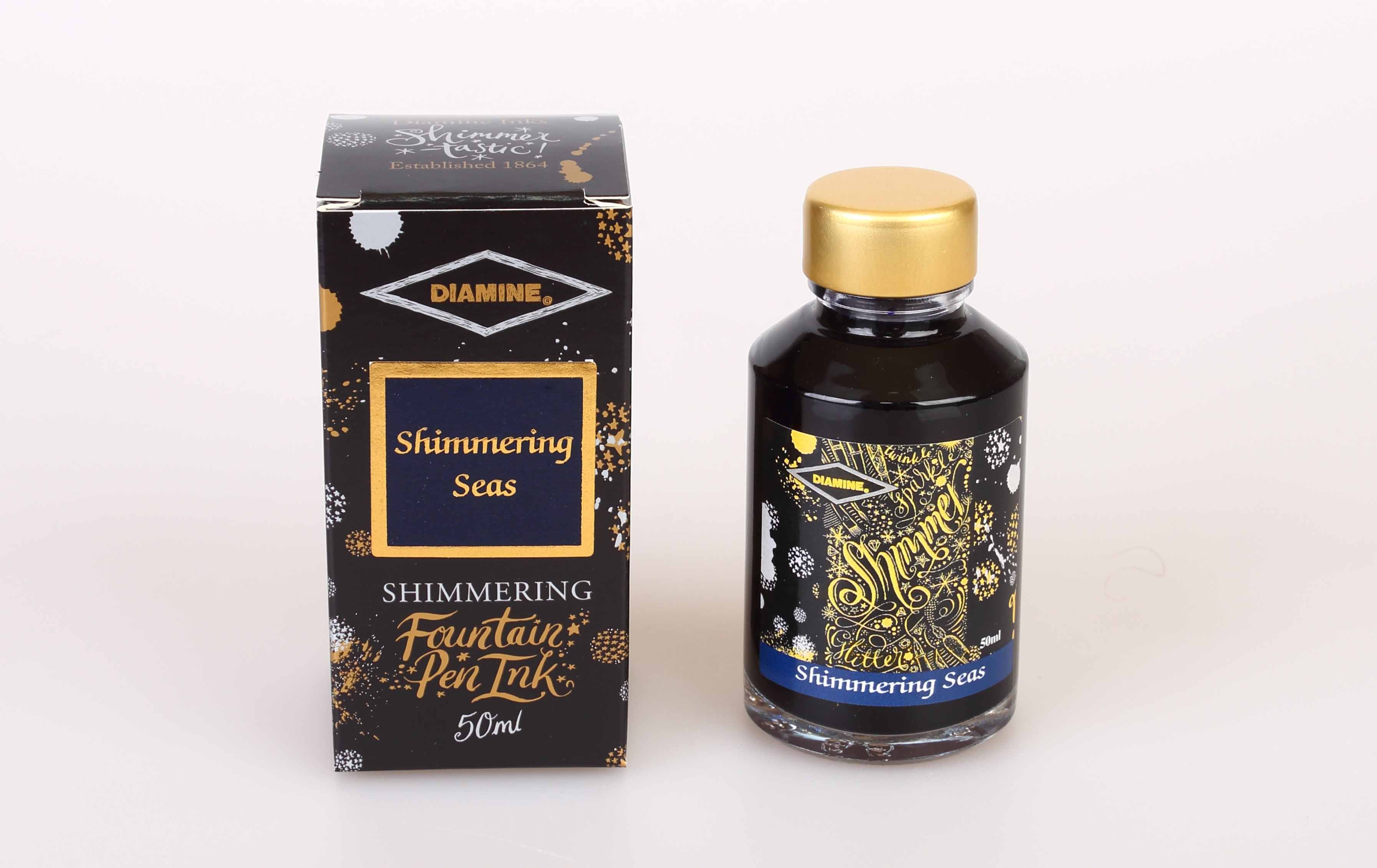 Diamine 50ml Shimmering Fountain Pen Ink - Shimmering Seas - Image 2