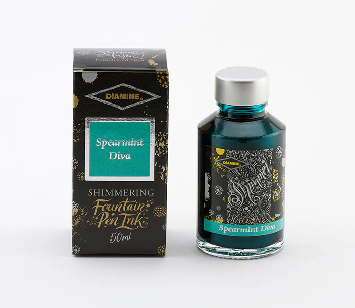 Diamine 50ml Shimmering Fountain Pen Ink - Spearmint Diva - Image 2