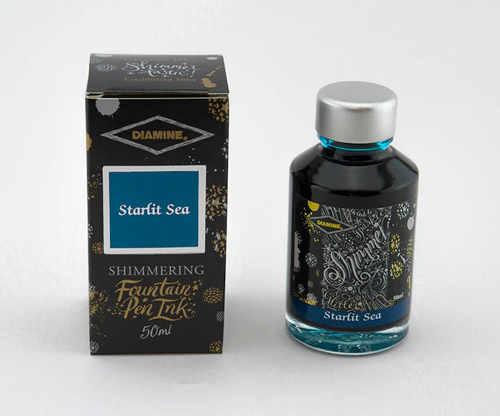 Diamine 50ml Shimmering Fountain Pen Ink - Starlit Sea - Image 2