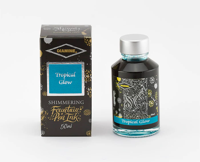 Diamine 50ml Shimmering Fountain Pen Ink - Tropical Glow - Image 2