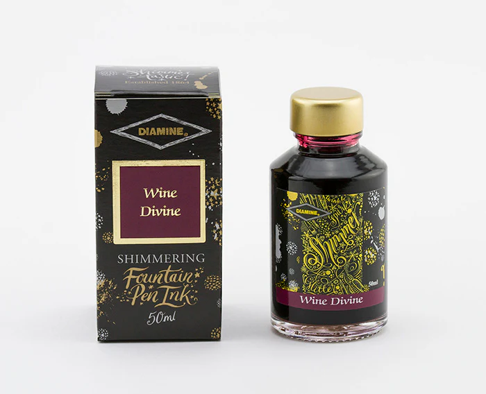 Diamine 50ml Shimmering Fountain Pen Ink - Wine Divine - Image 2