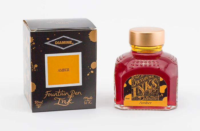 Diamine 80ml Fountain Pen Ink - Amber - Image 2