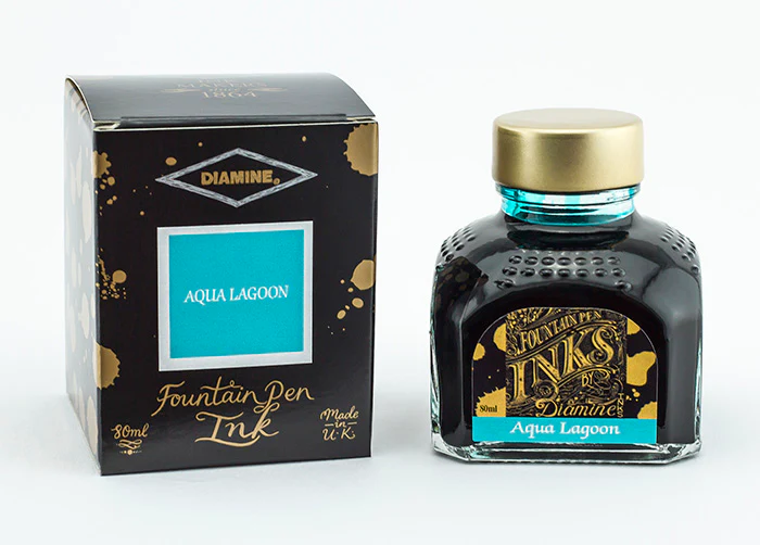 Diamine 80ml Fountain Pen Ink - Aqua Lagoon - Image 2