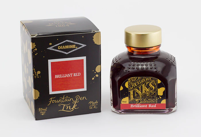 Diamine 80ml Fountain Pen Ink - Brilliant Red - Image 2