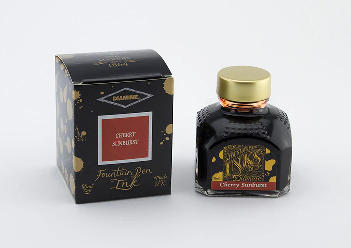 Diamine 80ml Fountain Pen Ink - Cherry Sunburst - Image 2