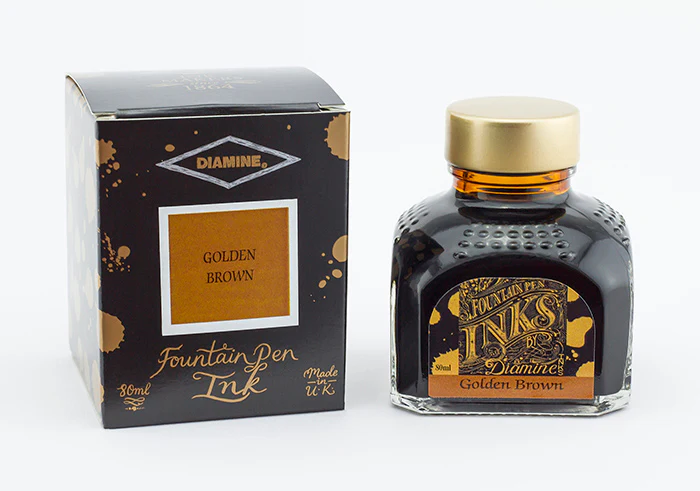 Diamine 80ml Fountain Pen Ink - Golden Brown - Image 2