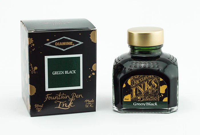 Diamine 80ml Fountain Pen Ink - Green Black - Image 2