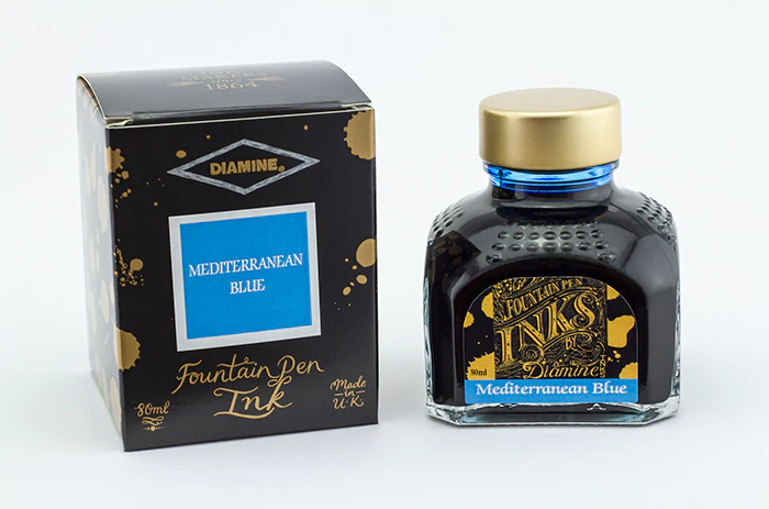 Diamine 80ml Fountain Pen Ink - Mediterranean Blue - Image 2