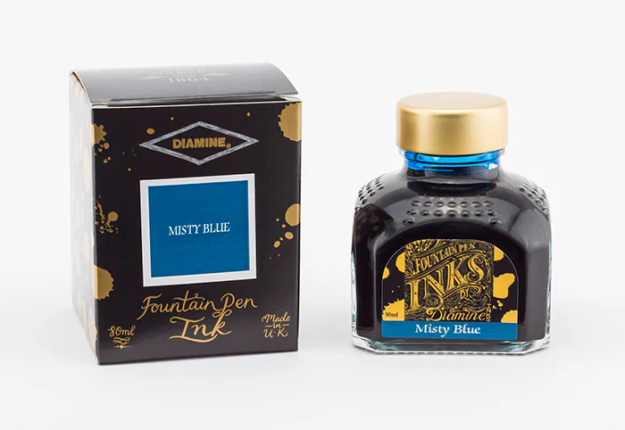 Diamine 80ml Fountain Pen Ink - Misty Blue - Image 2