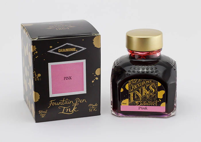 Diamine 80ml Fountain Pen Ink - Pink - Image 2