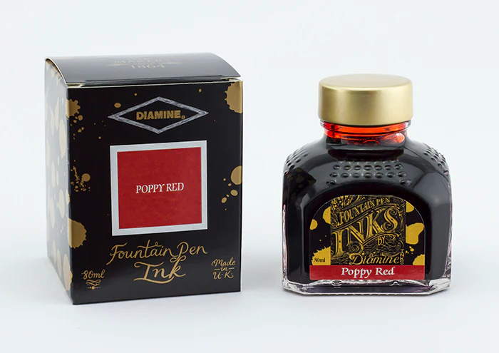 Diamine 80ml Fountain Pen Ink - Poppy Red - Image 2