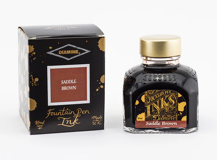 Diamine 80ml Fountain Pen Ink - Saddle Brown - Image 2
