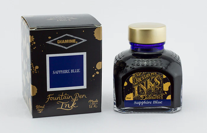 Diamine 80ml Fountain Pen Ink - Sapphire Blue - Image 2