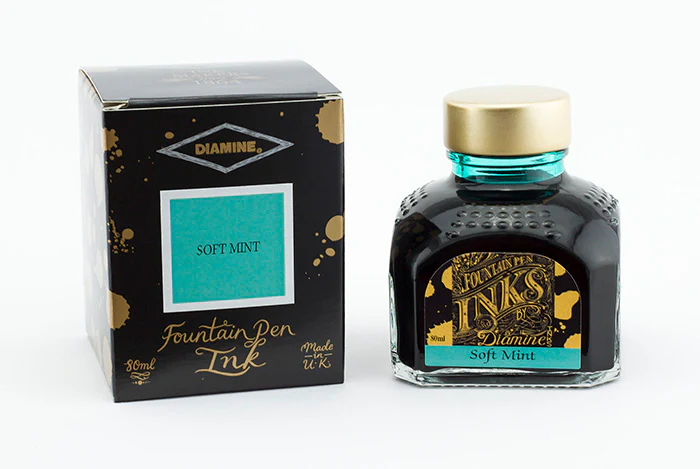 Diamine 80ml Fountain Pen Ink - Soft Mint - Image 2
