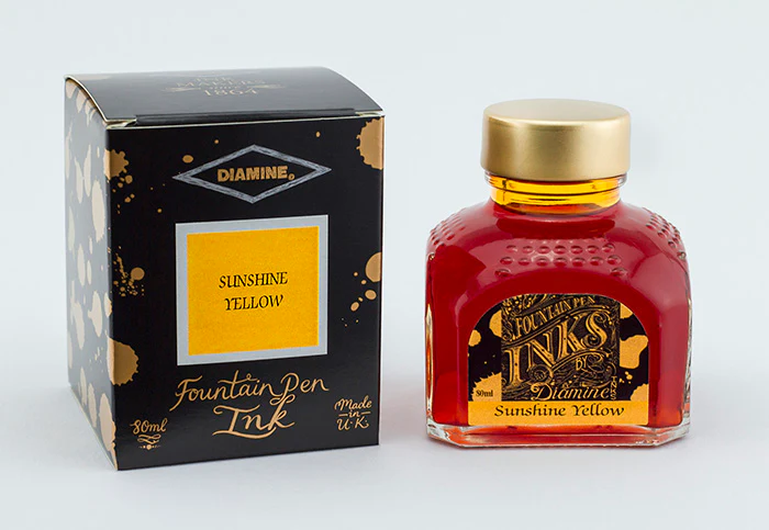 Diamine 80ml Fountain Pen Ink - Sunshine Yellow - Image 2