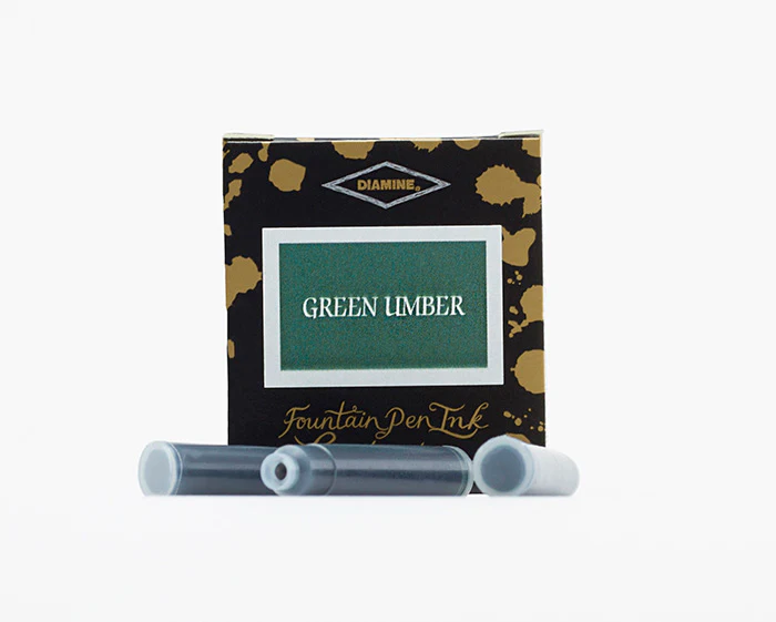Diamine Fountain Pen Ink Cartridges - Green Umber - Image 3