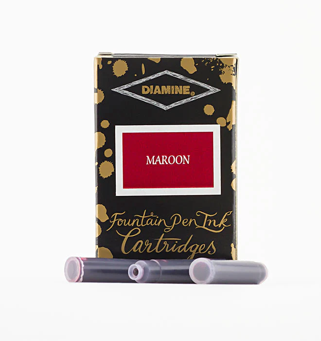 Diamine Fountain Pen Ink Cartridges - Maroon - Image 2
