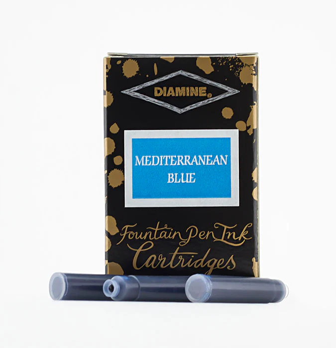 Diamine Fountain Pen Ink Cartridges - Mediterranean Blue - Image 2