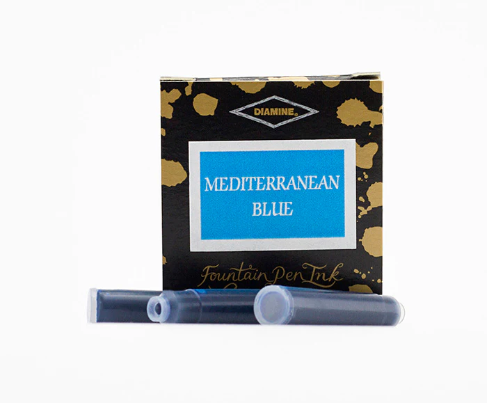 Diamine Fountain Pen Ink Cartridges - Mediterranean Blue - Image 3