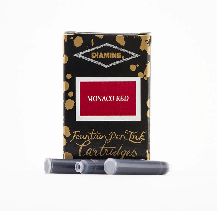 Diamine Fountain Pen Ink Cartridges - Monaco Red - Image 2