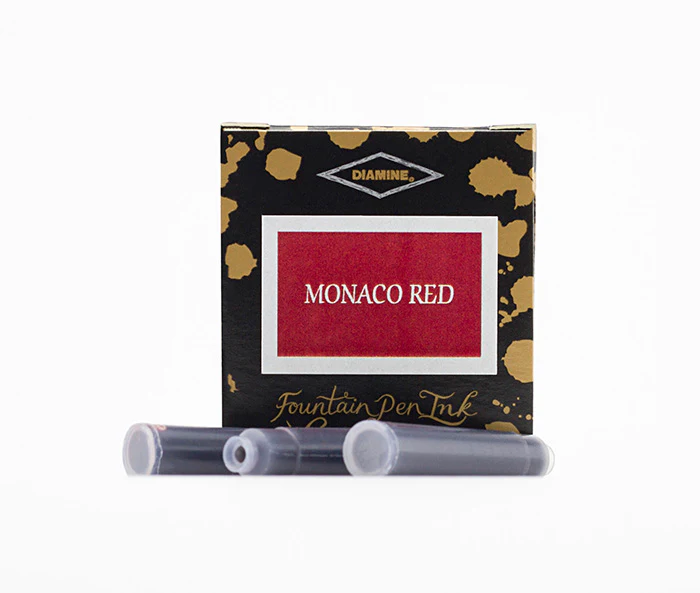 Diamine Fountain Pen Ink Cartridges - Monaco Red - Image 3