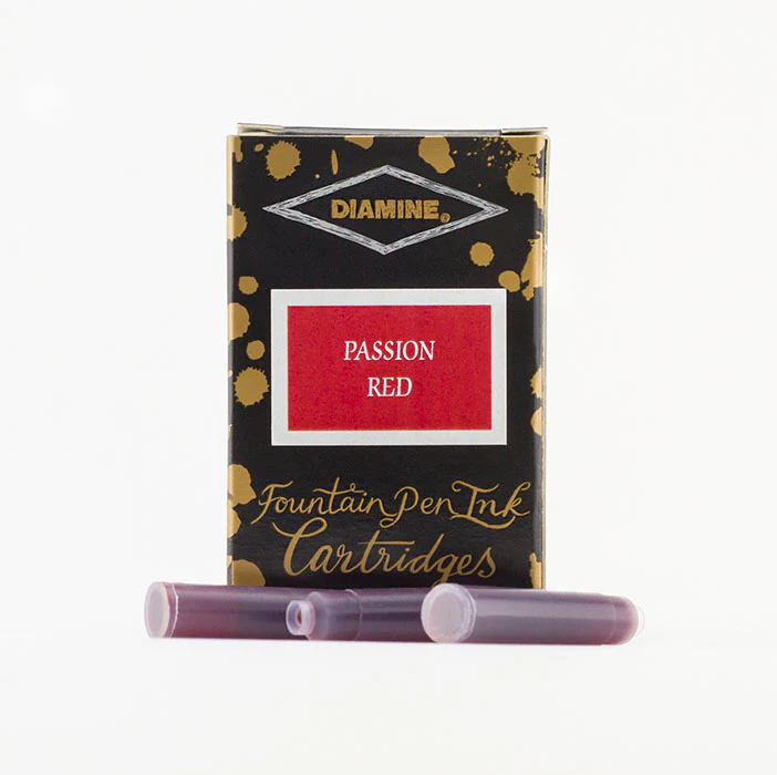 Diamine Fountain Pen Ink Cartridges - Passion Red - Image 2
