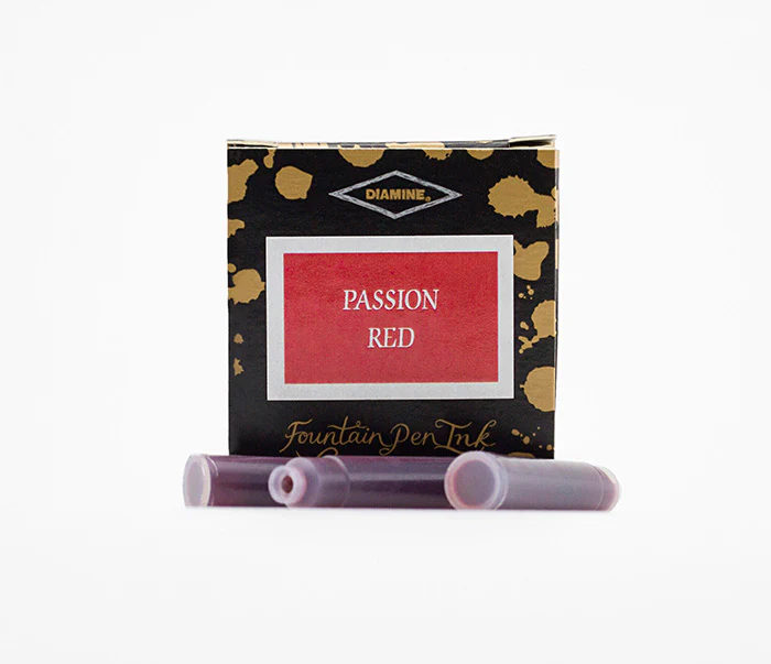 Diamine Fountain Pen Ink Cartridges - Passion Red - Image 3