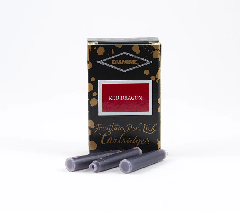 Diamine Fountain Pen Ink Cartridges - Red Dragon - Image 2