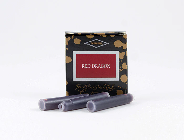 Diamine Fountain Pen Ink Cartridges - Red Dragon - Image 3