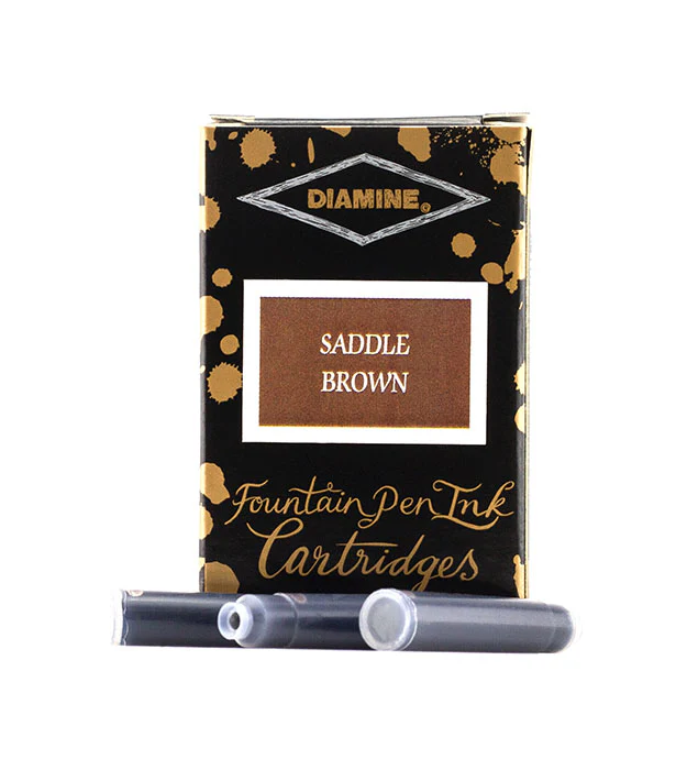 Diamine Fountain Pen Ink Cartridges - Saddle Brown - Image 2