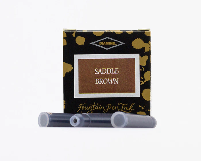 Diamine Fountain Pen Ink Cartridges - Saddle Brown - Image 3