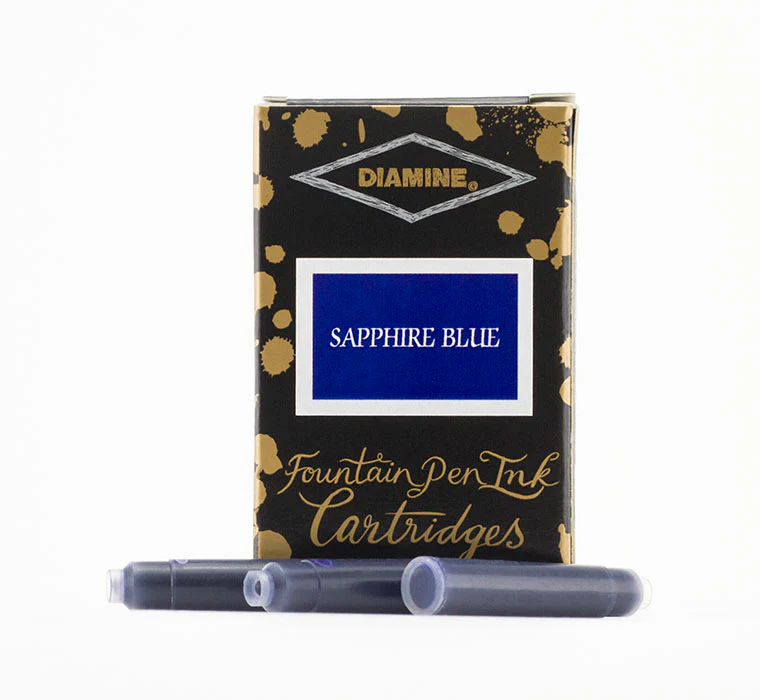 Diamine Fountain Pen Ink Cartridges - Sapphire Blue - Image 2