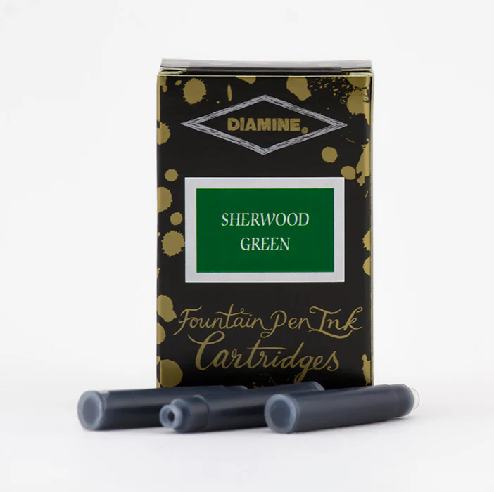 Diamine Fountain Pen Ink Cartridges - Sherwood Green - Image 2