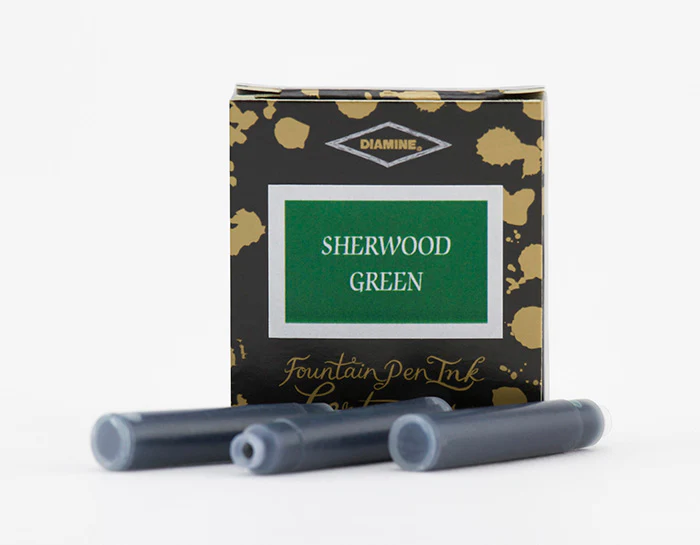 Diamine Fountain Pen Ink Cartridges - Sherwood Green - Image 3