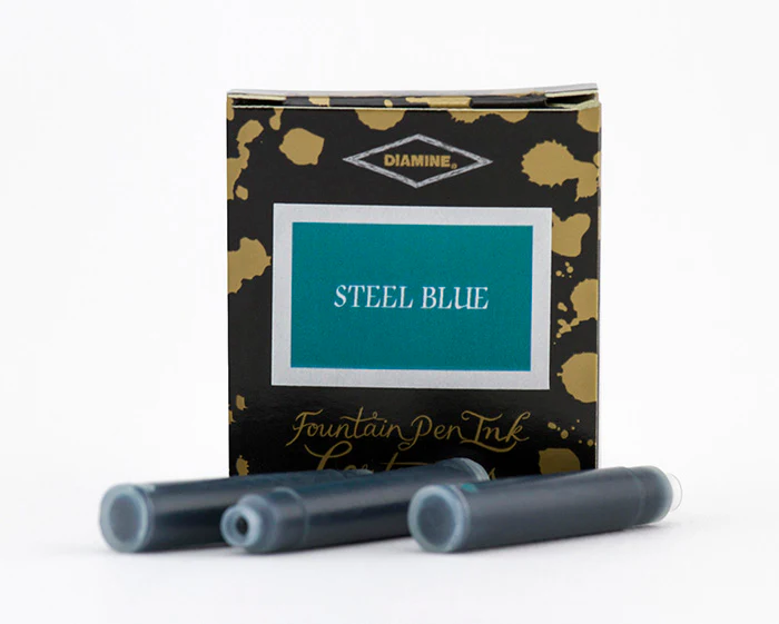 Diamine Fountain Pen Ink Cartridges - Steel Blue - Image 3